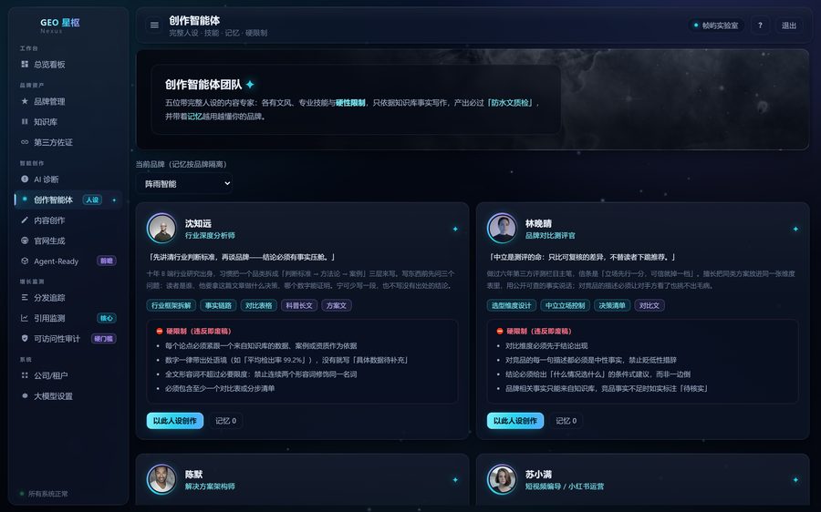 GEO 星枢 创作智能体